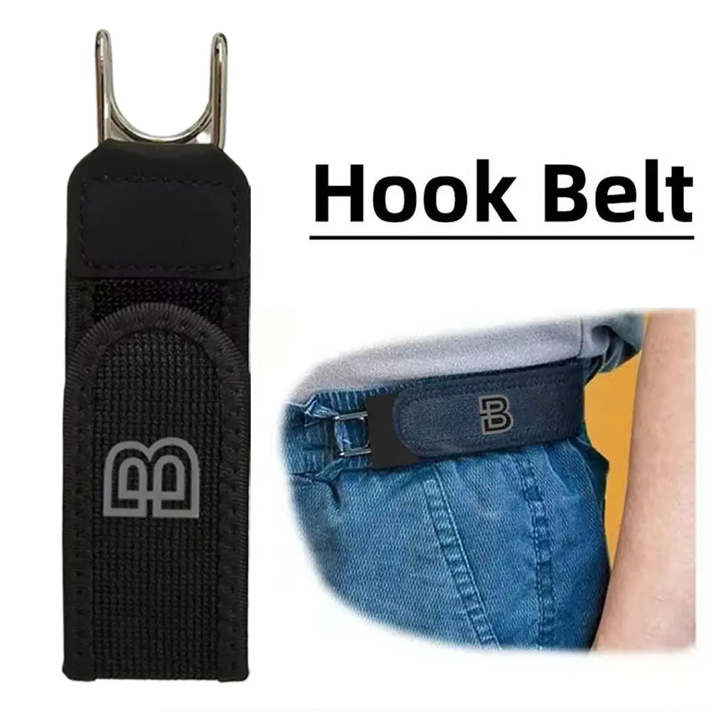 Buckleless Elastic Waist Belt for Women Men Invisible No Buckle Adjustable Stretch Waist Belts With Hook for Jeans Casual Wear